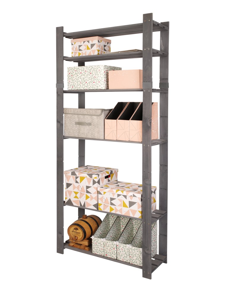 regały seria B - Regał B na książki drewniany zabawki 200X80X28 6p Szary - product MODO24.PL 3