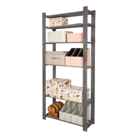 Regał B na książki drewniany zabawki 200X80X28 6p Szary