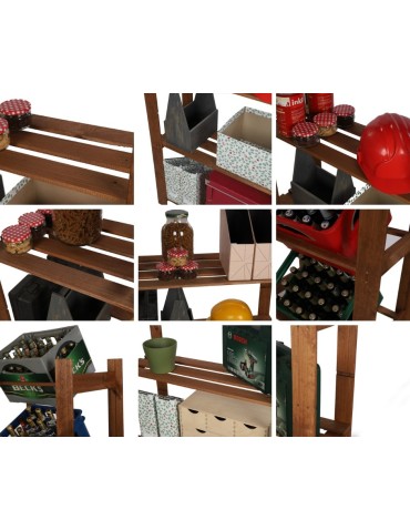 regały seria B - Regał B na książki drewniany zabawki 200X80X28 6p Szary - product 6