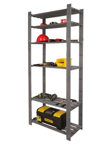 Regał B na książki drewniany zabawki 200X80X38 6p Szary