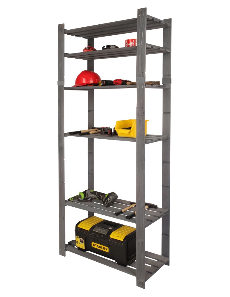 regały seria B - Regał B na książki drewniany zabawki 200X80X38 6p Szary - produkt MODO24.PL 1