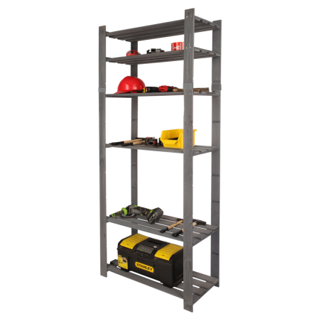 Regał B na książki drewniany zabawki 200X80X38 6p Szary