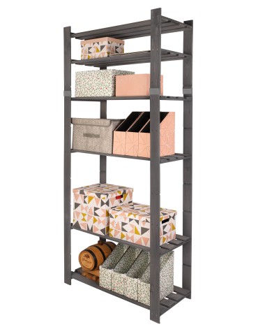 regały seria B - Regał B na książki drewniany zabawki 200X80X38 6p Szary - product 3