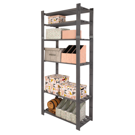 Regał B na książki drewniany zabawki 200X80X38 6p Szary