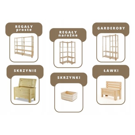 Regał B na książki drewniany zabawki 200X80X38 6p Szary