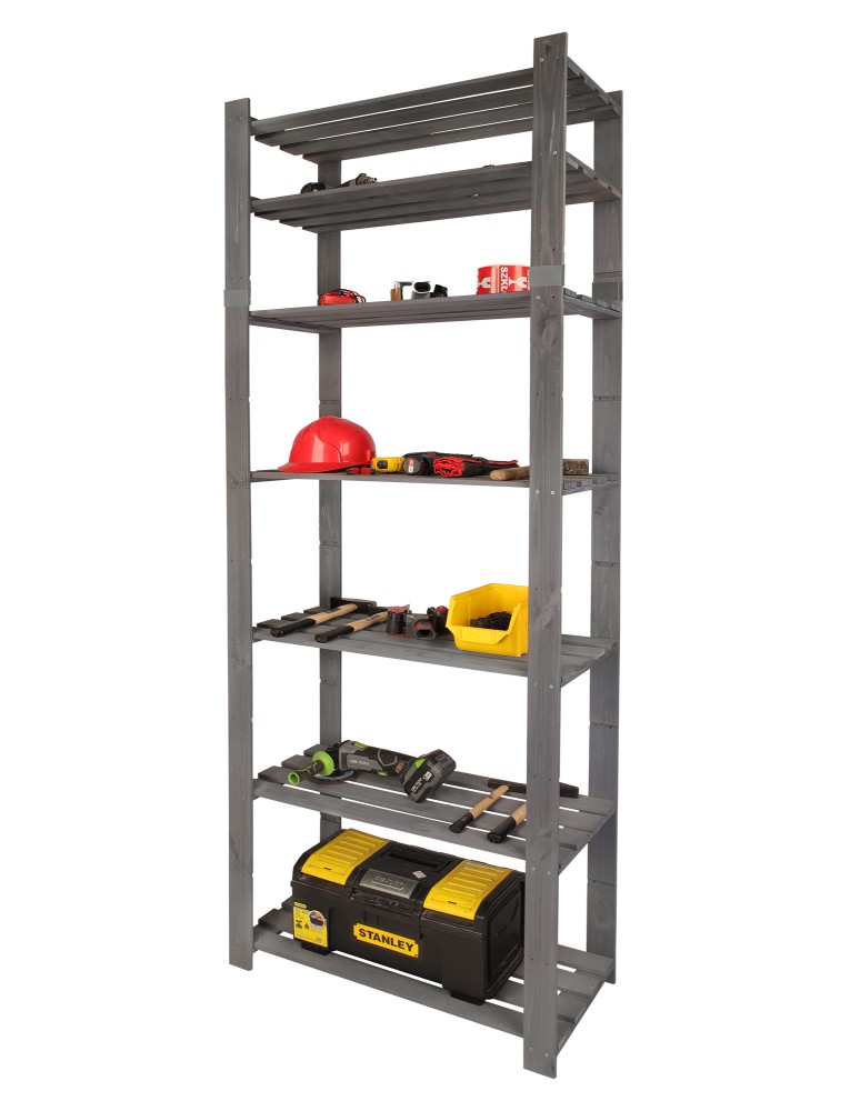 regały seria B - Regał B na książki drewniany zabawki 220X80X38 7p Szary - produkt MODO24.PL 1