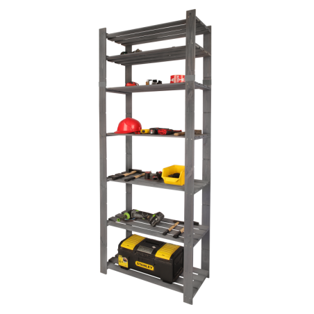 Regał B na książki drewniany zabawki 220X80X38 7p Szary