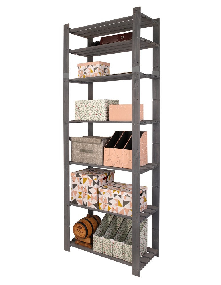 regały seria B - Regał B na książki drewniany zabawki 220X80X38 7p Szary - product MODO24.PL 3