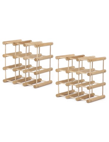 Seria RW-7 - Modułowy stojak na wino x2 /18+3 butelek — RW7 — Naturalny dąb - product 3