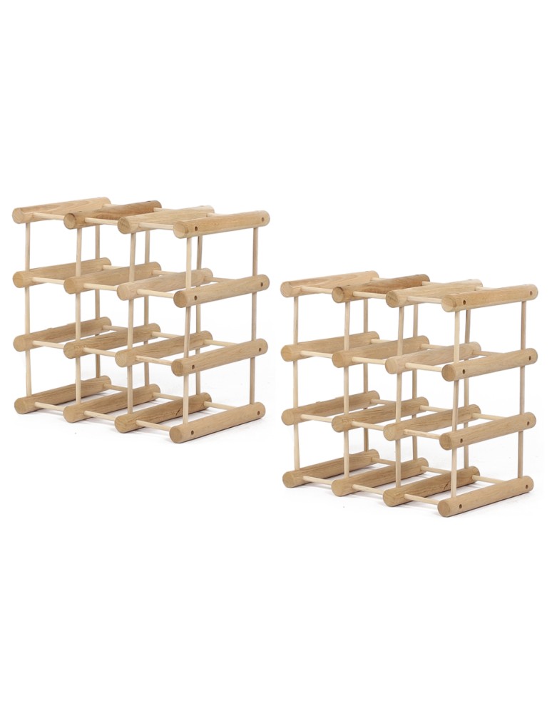 Seria RW-7 - Modułowy stojak na wino x2 /18+3 butelek — RW7 — Naturalny dąb - product MODO24.PL 3