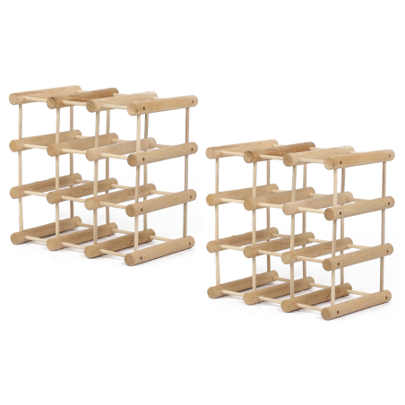 Modułowy stojak na wino x2 /18+3 butelek — RW7 — Naturalny dąb