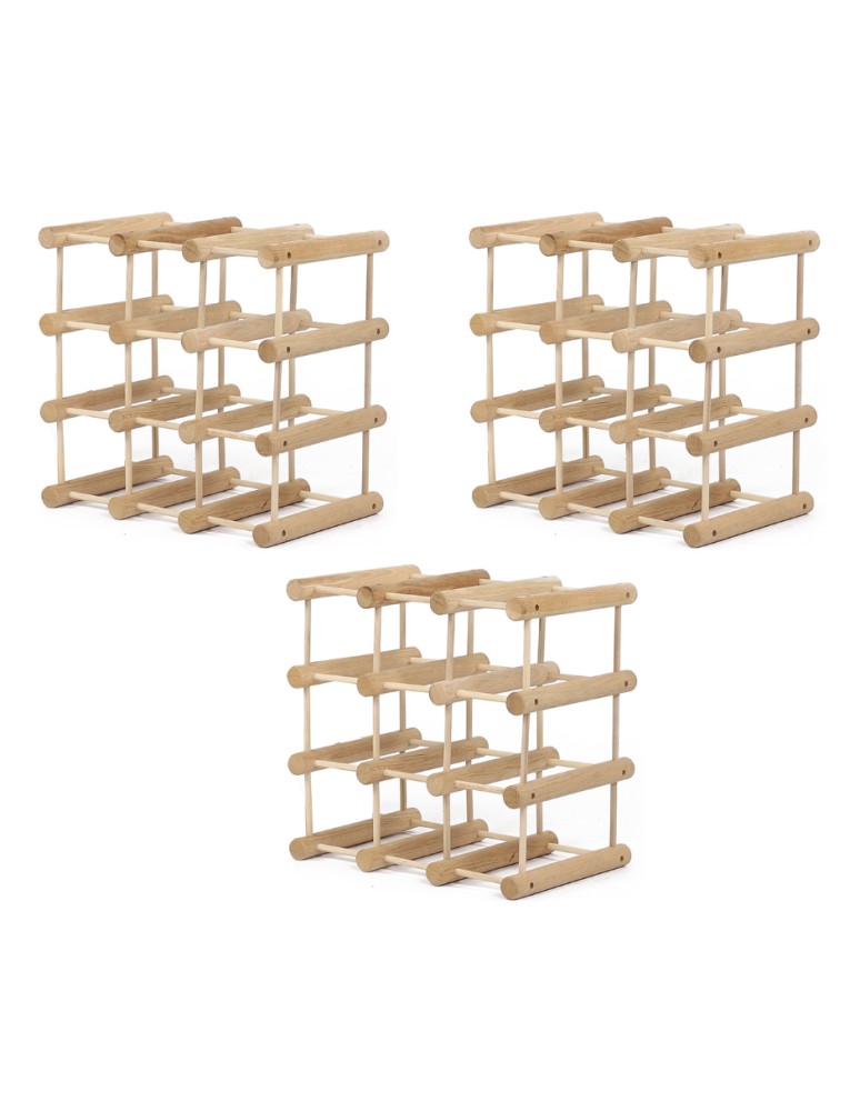 Seria RW-7 - Modułowy stojak na wino x3 /27+6 butelek — RW7 — Naturalny dąb - product MODO24.PL 3