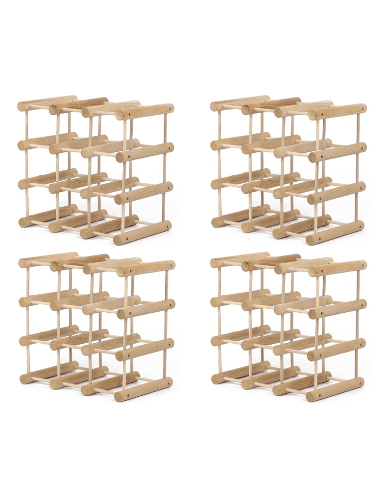 Seria RW-7 - Modułowy stojak na wino x4 /36+9 butelek — RW7 — Naturalny dąb - product MODO24.PL 3