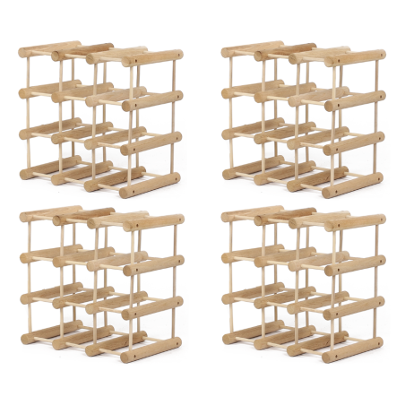 Modułowy stojak na wino x4 /36+9 butelek — RW7 — Naturalny dąb