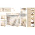 Modułowy stojak na wino x4 /36+9 butelek — RW7 — Naturalny dąb