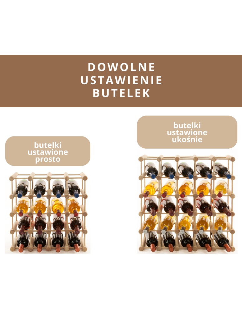 Seria RW-7 - Modułowy stojak na wino x4 /36+9 butelek — RW7 — Naturalny dąb - product MODO24.PL 7