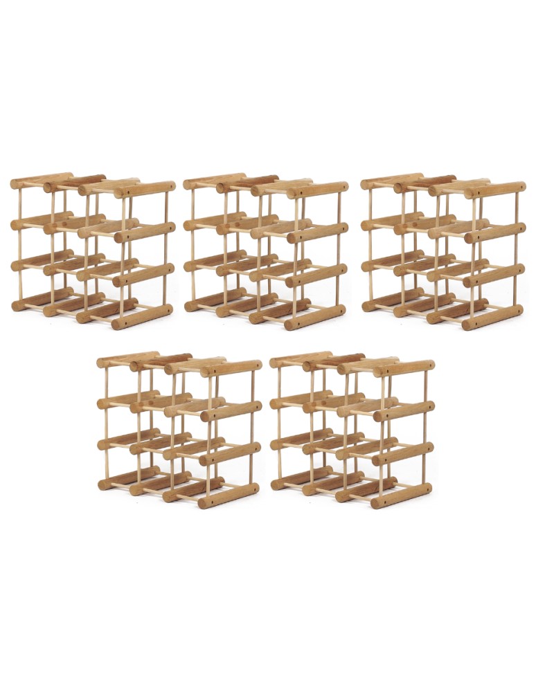 Seria RW-7 - Modułowy stojak na wino x5 /45+12 butelek — RW7 — Olejowany dąb - product MODO24.PL 3