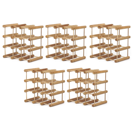 Modułowy stojak na wino x5 /45+12 butelek — RW7 — Olejowany dąb