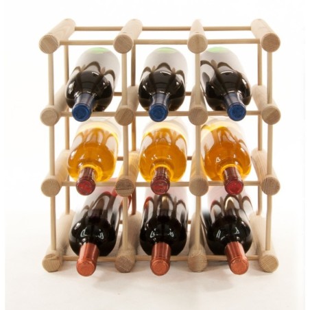 Modułowy stojak na wino /9 butelek — RW7 — Naturalna sosna