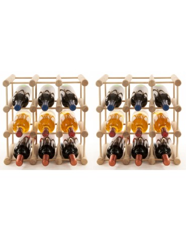 Seria RW-7 - Modułowy stojak na wino x2 /18+3 butelek — RW7 — Naturalna sosna - product 3