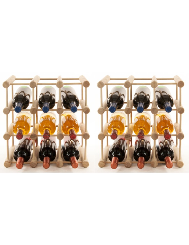 Seria RW-7 - Modułowy stojak na wino x2 /18+3 butelek — RW7 — Naturalna sosna - product MODO24.PL 3