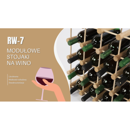 Modułowy stojak na wino x3 /27+6 butelek — RW7 — Naturalna sosna