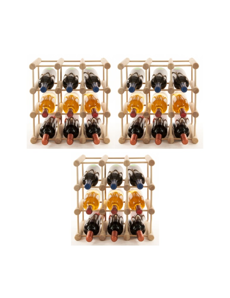 Seria RW-7 - Modułowy stojak na wino x3 /27+6 butelek — RW7 — Naturalna sosna - product MODO24.PL 3