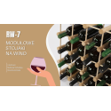 Modułowy stojak na wino x5 /45+12 butelek — RW7 — Naturalna sosna
