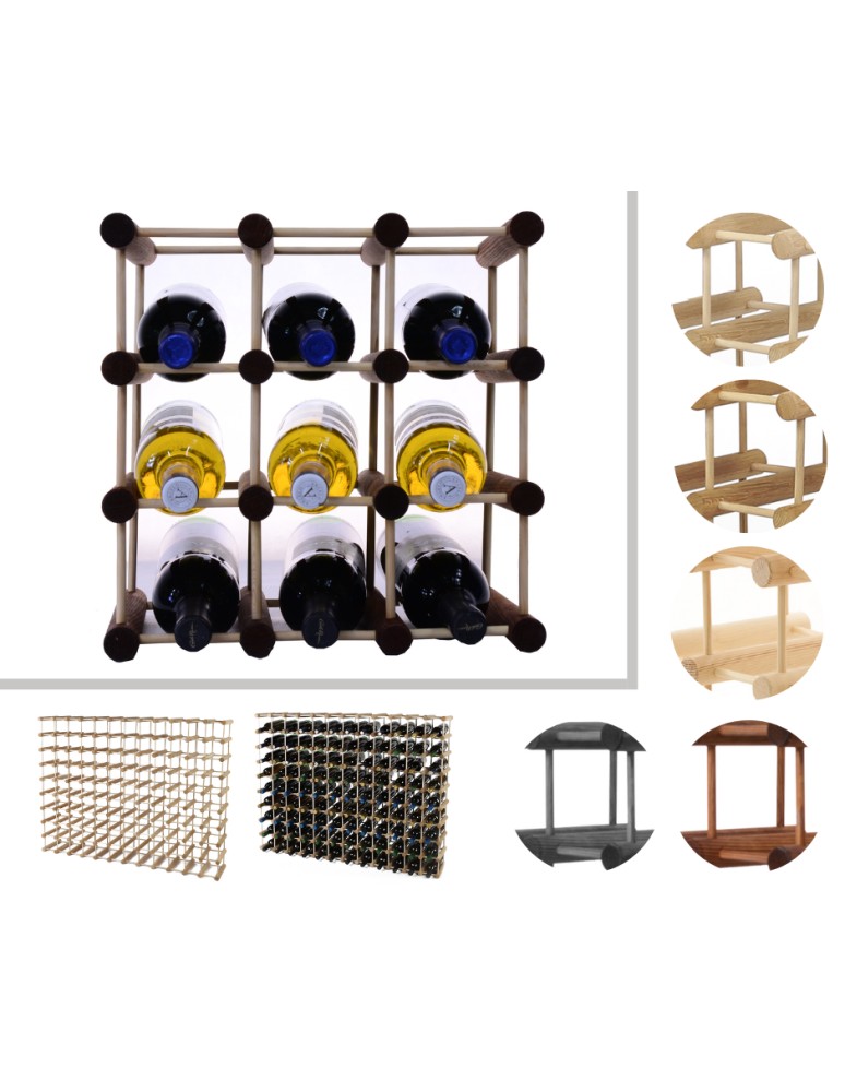 Seria RW-7 - Modułowy stojak na wino /9 butelek — RW7 — Brązowa sosna - produkt MODO24.PL 1