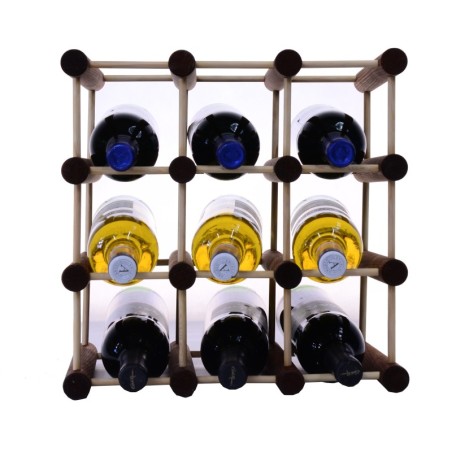 Modułowy stojak na wino /9 butelek — RW7 — Brązowa sosna