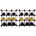 Modułowy stojak na wino x2 /18+3 butelek — RW7 — Brązowa sosna