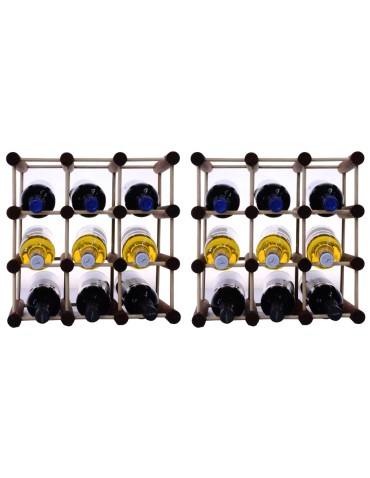 Seria RW-7 - Modułowy stojak na wino x2 /18+3 butelek — RW7 — Brązowa sosna - product 3
