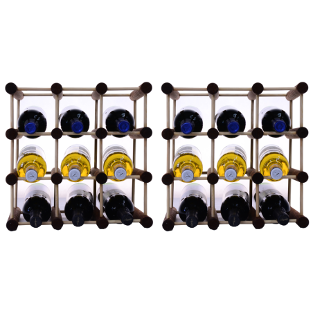 Modułowy stojak na wino x2 /18+3 butelek — RW7 — Brązowa sosna