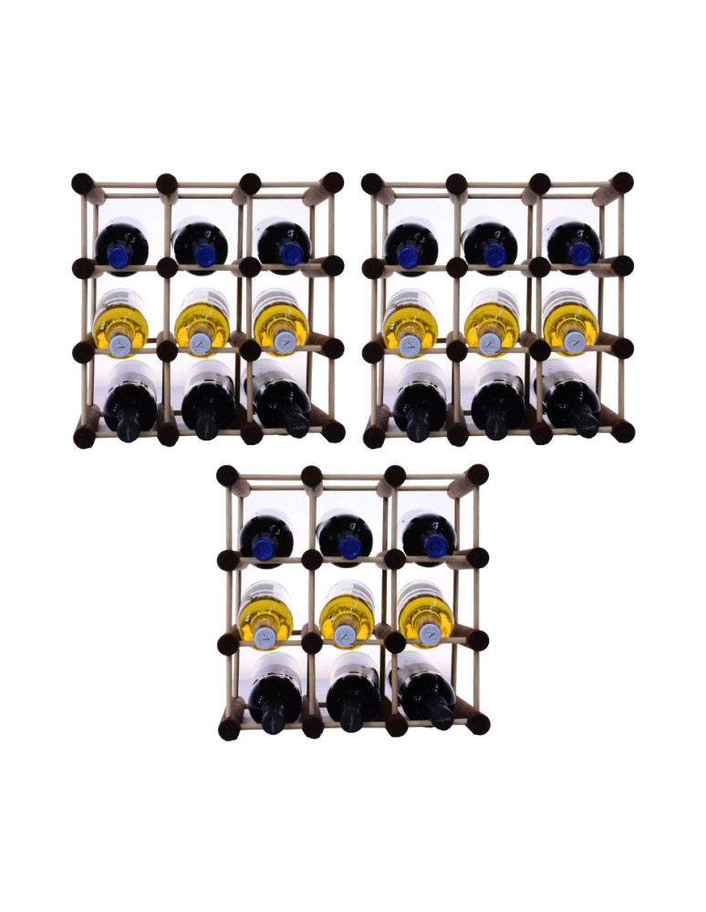 Seria RW-7 - Modułowy stojak na wino x3 /27+6 butelek — RW7 — Brązowa sosna - product MODO24.PL 3