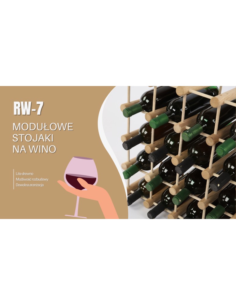Seria RW-7 - Modułowy stojak na wino x4 /36+9 butelek — RW7 — Brązowa sosna - product MODO24.PL 2