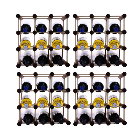 Modułowy stojak na wino x4 /36+9 butelek — RW7 — Brązowa sosna