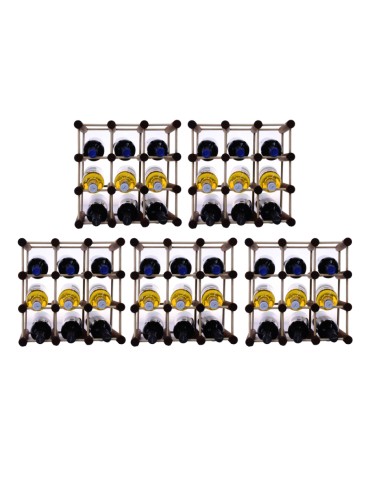 Seria RW-7 - Modułowy stojak na wino x5 /45+12 butelek — RW7 — Brązowa sosna - product 3