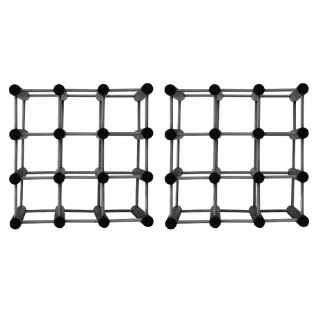 Modułowy stojak na wino x2 /18+3 butelek — RW7 — Szara sosna