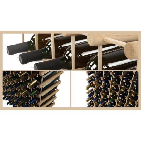 Modułowy stojak na wino x2 /18+3 butelek — RW7 — Szara sosna