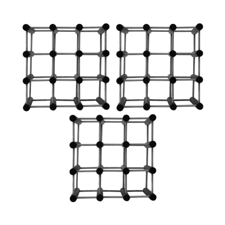 Modułowy stojak na wino x3 /27+6 butelek — RW7 — Szara sosna