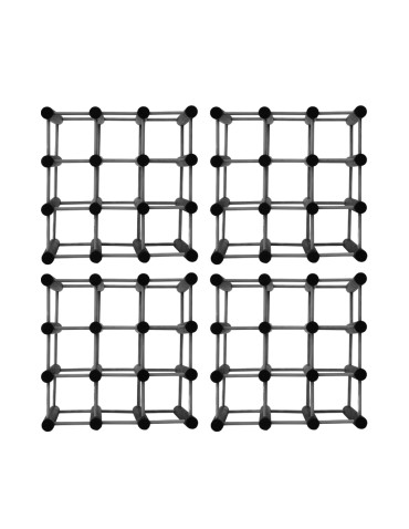 Regały na wino - Modułowy stojak na wino x4 /36+9 butelek — RW7 — Szara sosna - product 3