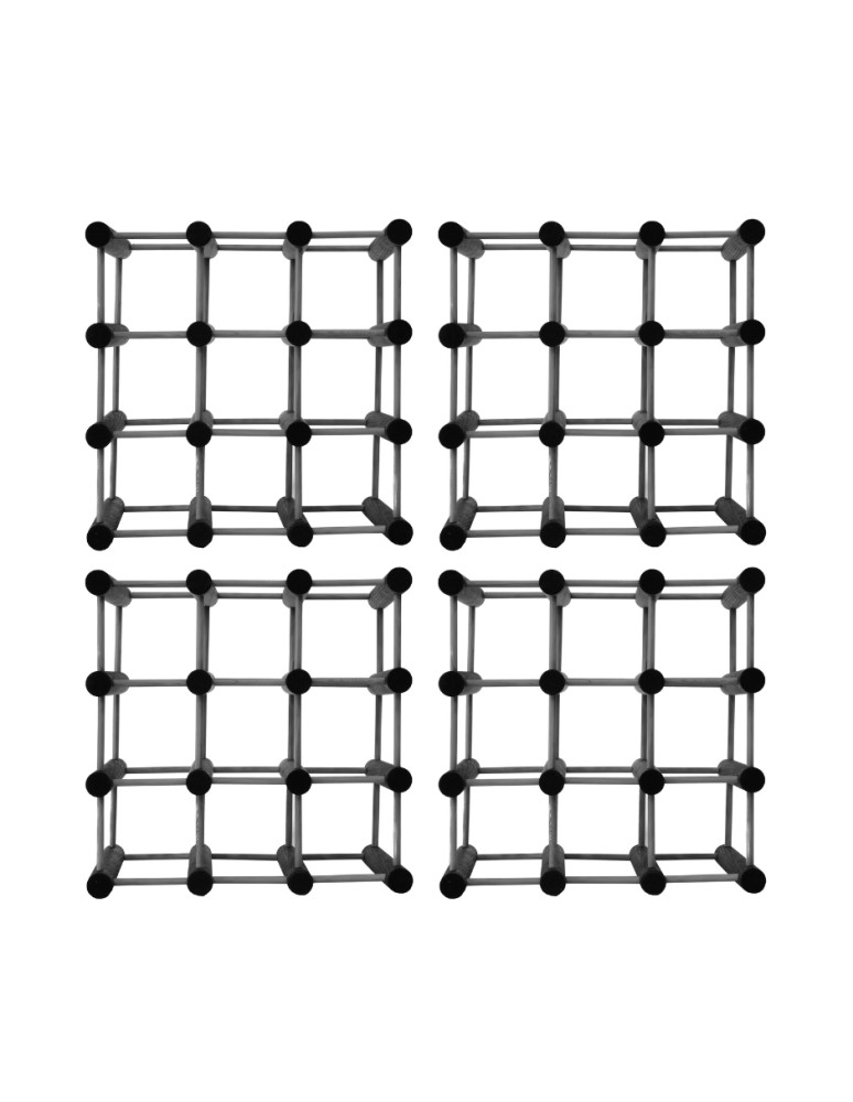 Regały na wino - Modułowy stojak na wino x4 /36+9 butelek — RW7 — Szara sosna - product MODO24.PL 3