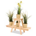 Stojący kwietnik drewniany na kwiaty regał stojak na doniczki 3 półki 45 cm