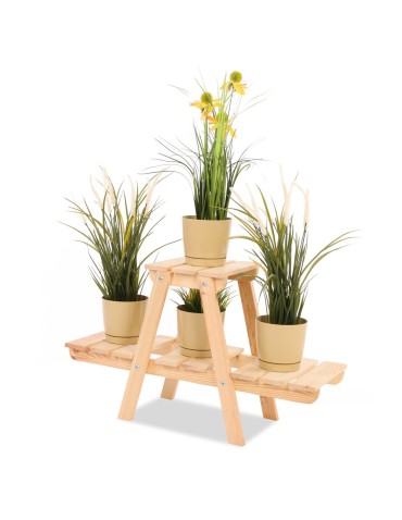 Stojący kwietnik drewniany na kwiaty regał stojak na doniczki 3 półki 45 cm