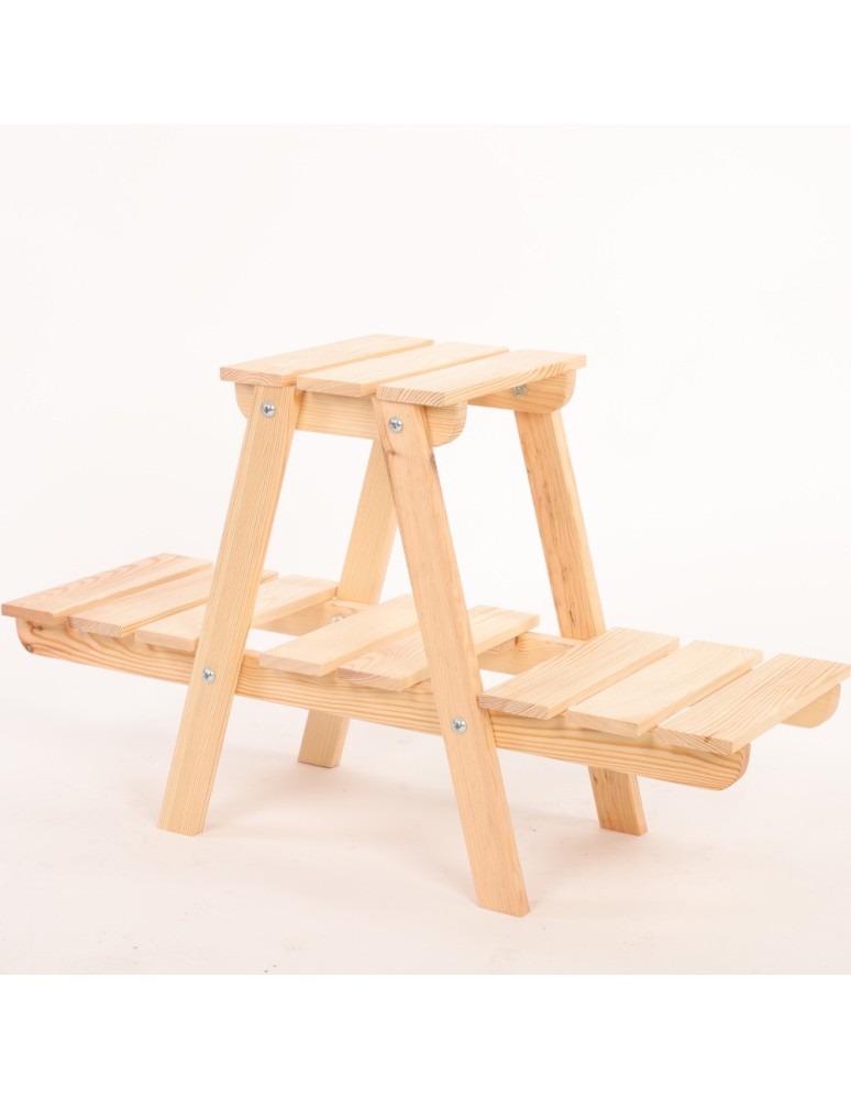 Kwietniki i donice - Stojący kwietnik drewniany na kwiaty regał stojak na doniczki 3 półki 45 cm - product MODO24.PL 4