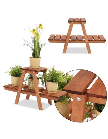 Kwietnik na doniczki drewniany stojący regał na kwiaty stojak na rośliny - product 2