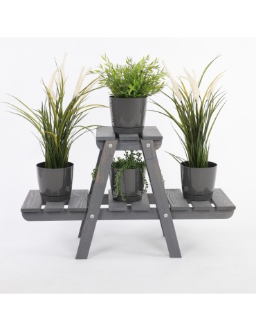 Kwietniki i donice - Stojak drewniany na kwiaty kwietnik drewniany na doniczki regał ażurowy - product 6