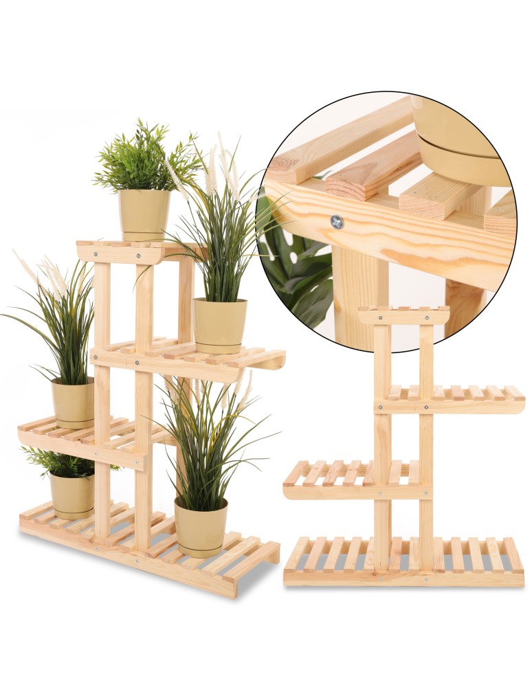 Kwietniki i donice - Regał na kwiaty drewniany stojak na doniczki kwietnik na rośliny DUŻY EKO - product MODO24.PL 2