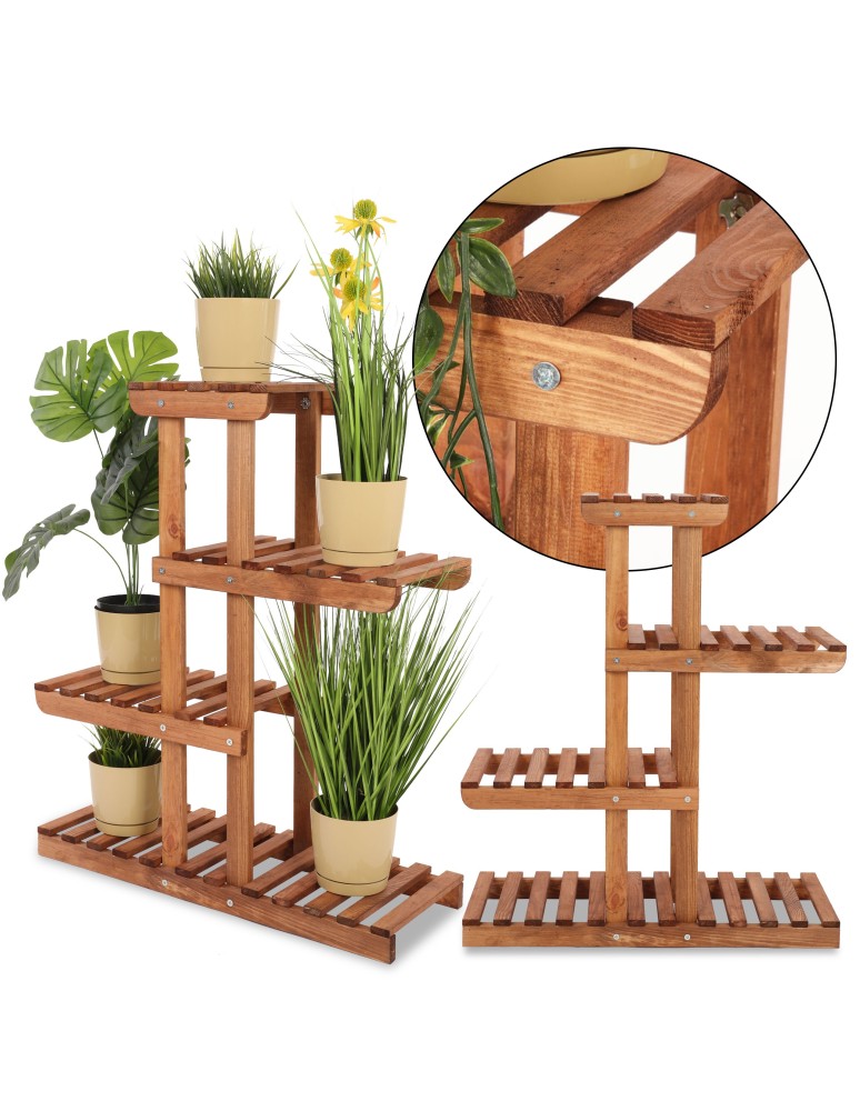 Kwietniki i donice - Regał na kwiaty drewniany kwietnik na doniczki stojak na rośliny DUŻY EKO - product MODO24.PL 2