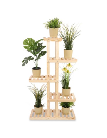 Kwietniki i donice - Drewniany stojak na kwiaty kwietnik regał na doniczki DUŻY WYTRZYMAŁY EKO - product 6
